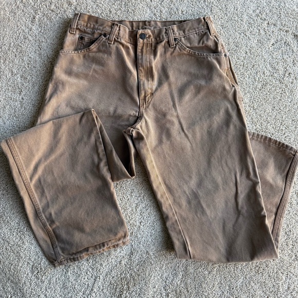 Dickies Other - Dickies Brown Carpenter Work Pants 34x32 Canvas Utility Workwear
